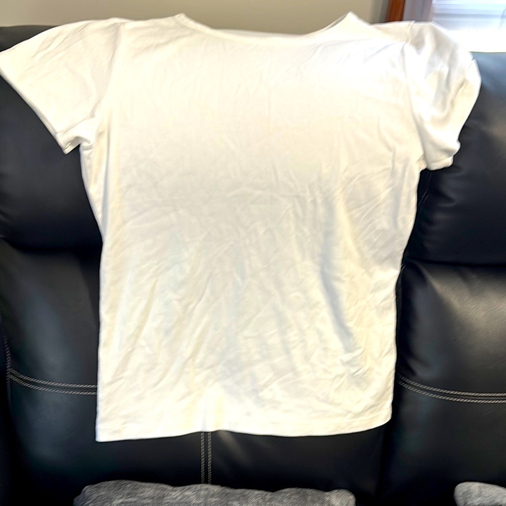 J. Crew Fine Rib Cotton Tee in White womens xl